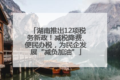 湖南推出12项税务新政！减税降费、便民办税，为民企发展“减负加油”