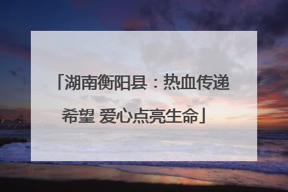 湖南衡阳县：热血传递希望 爱心点亮生命