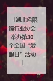 湖北省眼镜行业协会举办第30个全国“爱眼日”活动