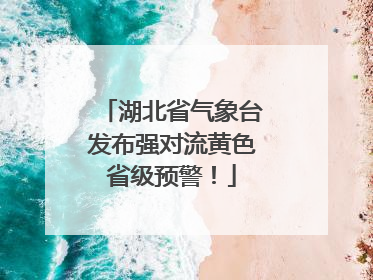 湖北省气象台发布强对流黄色省级预警！