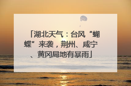 湖北天气：台风“蝴蝶”来袭，荆州、咸宁、黄冈局地有暴雨