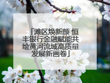 滩区焕新颜 恒丰银行金融赋能共绘黄河流域高质量发展新画卷
