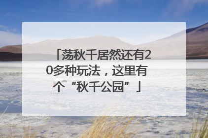 荡秋千居然还有20多种玩法，这里有个“秋千公园”