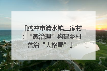 腾冲市清水镇三家村：“微治理”构建乡村善治“大格局”