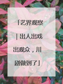 艺界观察｜出人出戏出观众，川剧做到了
