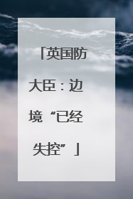 英国防大臣:边境“已经失控”