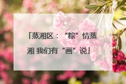 蒸湘区：“粽”情蒸湘 我们有“画”说