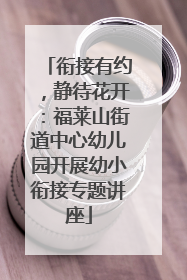 衔接有约，静待花开：福莱山街道中心幼儿园开展幼小衔接专题讲座