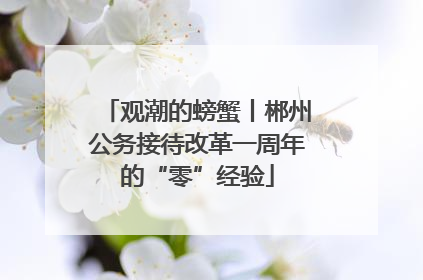 观潮的螃蟹丨郴州公务接待改革一周年的“零”经验