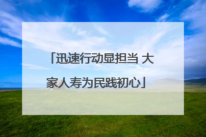 迅速行动显担当 大家人寿为民践初心