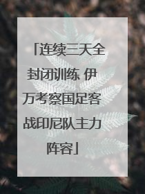 连续三天全封闭训练 伊万考察国足客战印尼队主力阵容