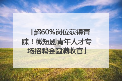 超60%岗位获得青睐！微短剧青年人才专场招聘会圆满收官