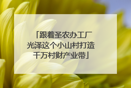 跟着圣农办工厂 光泽这个小山村打造千万村财产业带