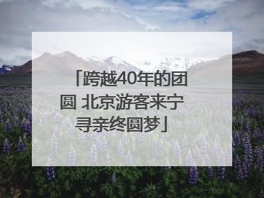 跨越40年的团圆 北京游客来宁寻亲终圆梦
