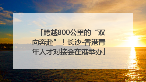 跨越800公里的“双向奔赴”！长沙-香港青年人才对接会在港举办