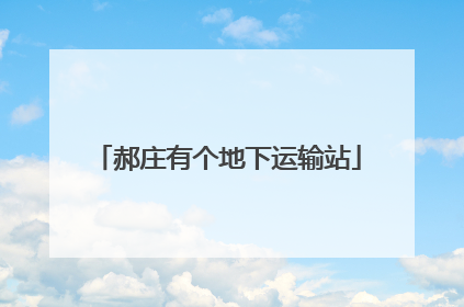 郝庄有个地下运输站