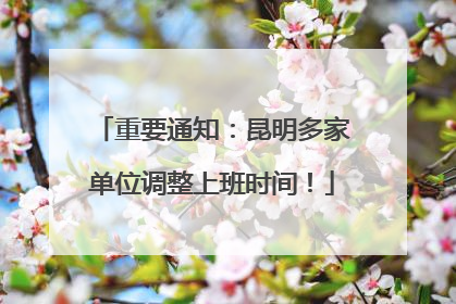 重要通知：昆明多家单位调整上班时间！