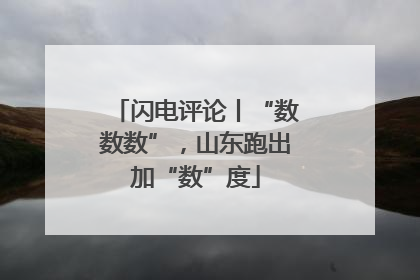 闪电评论丨“数数数”，山东跑出加“数”度