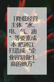 降低经营主体“水、电、气、油”等要素成本 把通江打造成“企业容易做生意的地方”