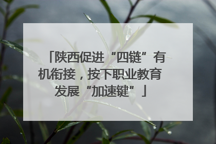 陕西促进“四链”有机衔接，按下职业教育发展“加速键”