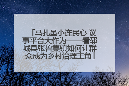 马扎虽小连民心 议事平台大作为——看郓城县张鲁集镇如何让群众成为乡村治理主角