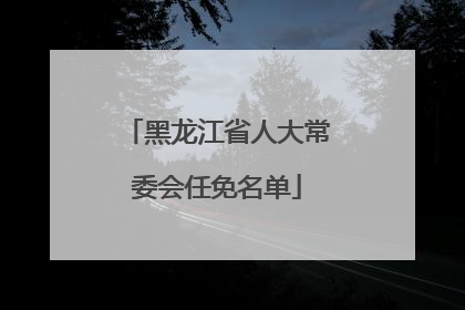 黑龙江省人大常委会任免名单