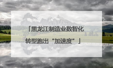 黑龙江制造业数智化转型跑出“加速度”