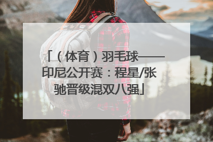 （体育）羽毛球——印尼公开赛：程星/张驰晋级混双八强