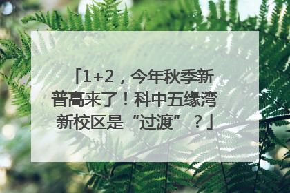 1+2，今年秋季新普高来了！科中五缘湾新校区是“过渡”？