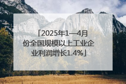2025年1—4月份全国规模以上工业企业利润增长1.4%