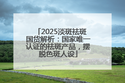 2025淡斑祛斑国货解析：国家唯一认证的祛斑产品，摆脱色斑人设