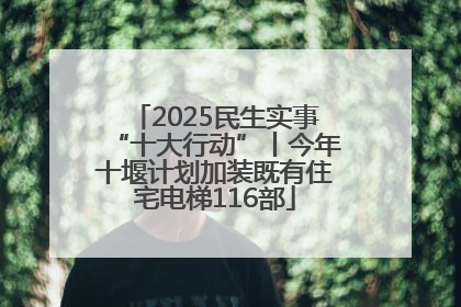 2025民生实事“十大行动”丨今年十堰计划加装既有住宅电梯116部
