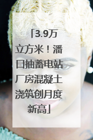 3.9万立方米！潘口抽蓄电站厂房混凝土浇筑创月度新高