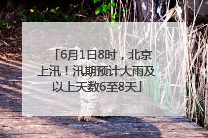 6月1日8时，北京上汛！汛期预计大雨及以上天数6至8天